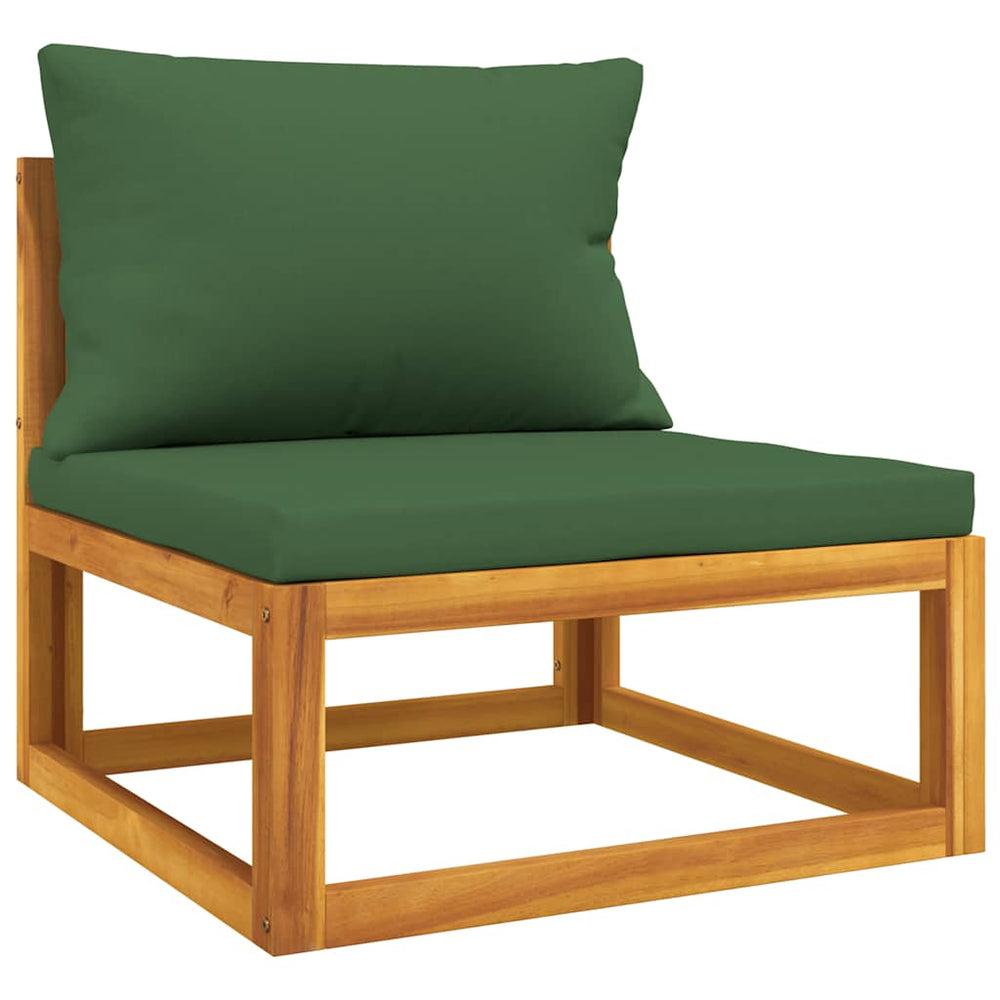 Garten Mittelsofa Akazie mit Grünen Kissen