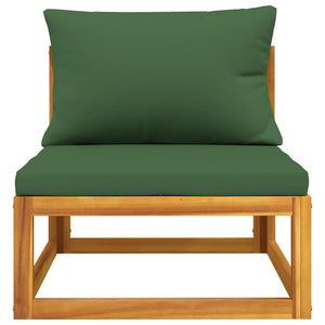 Garten Mittelsofa Akazie mit Grünen Kissen