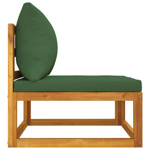Garten Mittelsofa Akazie mit Grünen Kissen