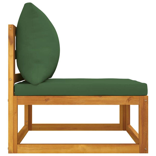 Garten Mittelsofa Akazie mit Grünen Kissen