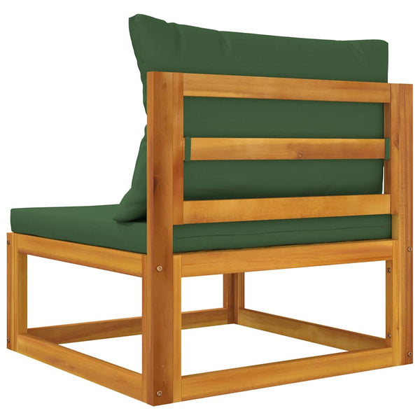 Garten Mittelsofa Akazie mit Grünen Kissen