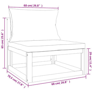 Garten Mittelsofa Akazie mit Grünen Kissen