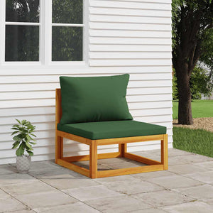 Garten Mittelsofa Akazie mit Grünen Kissen