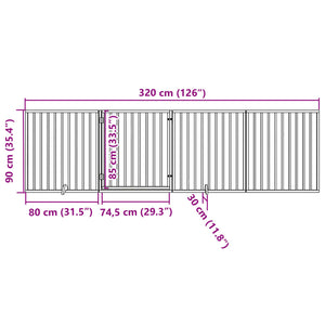 Faltbares Hundetor mit Tür, 320 cm