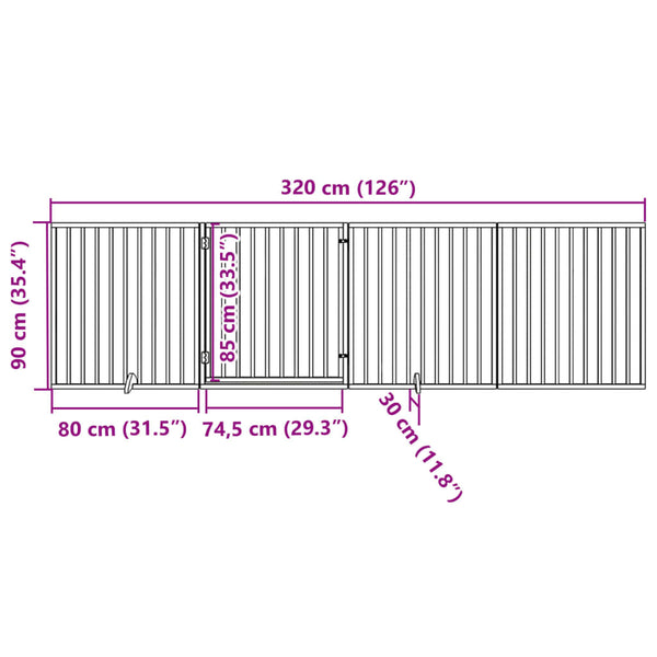 Faltbares Hundetor mit Tür, 320 cm