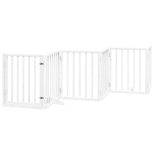 Faltbares Hundetor mit Tür, 300 cm, Weiß