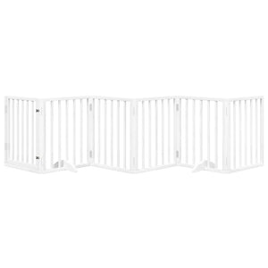 Faltbares Hundetor mit Tür, 300 cm, Weiß
