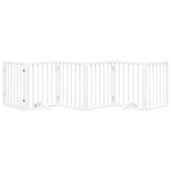 Faltbares Hundetor mit Tür, 300 cm, Weiß