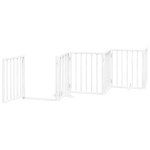 Faltbares Hundetor mit Tür, 300 cm, Weiß