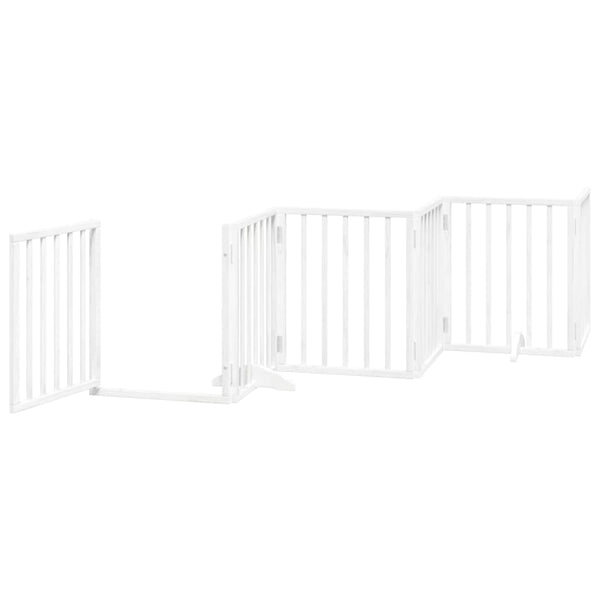 Faltbares Hundetor mit Tür, 300 cm, Weiß