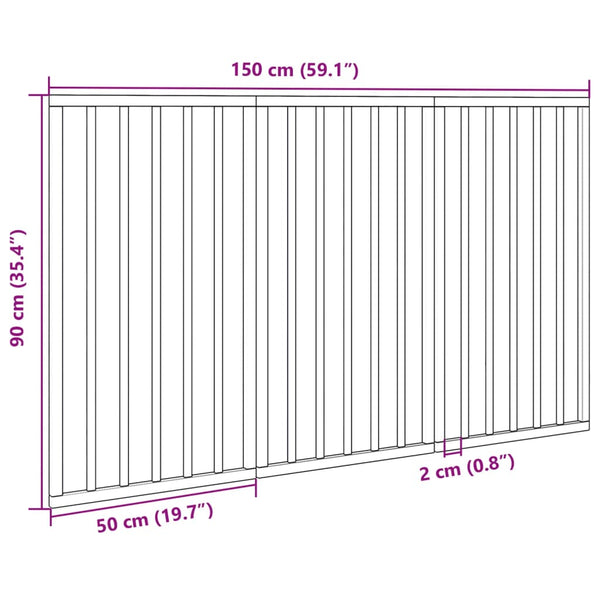 Faltbares Hundegitter, 3 Paneele, Weiß, 150cm