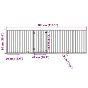 Faltbares Hundegitter mit Tür, 300 cm, Weiß
