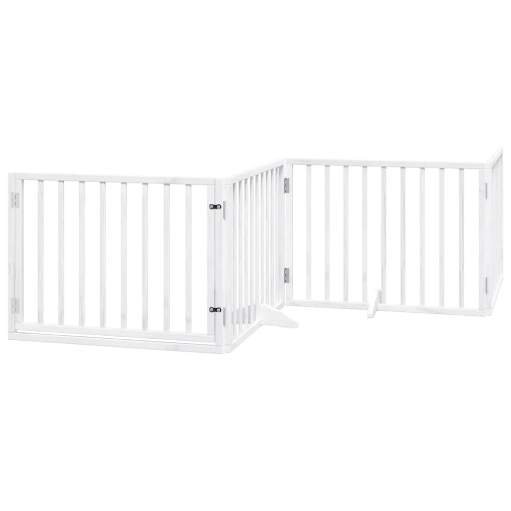 Faltbares Hundetor mit Tür, 320 cm, Weiß