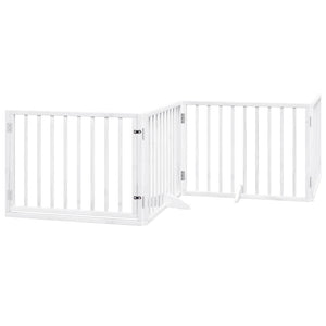 Faltbares Hundetor mit Tür, 320 cm, Weiß