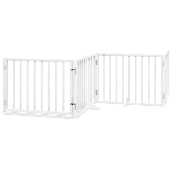 Faltbares Hundetor mit Tür, 320 cm, Weiß