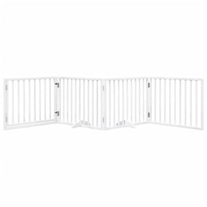 Faltbares Hundetor mit Tür, 320 cm, Weiß