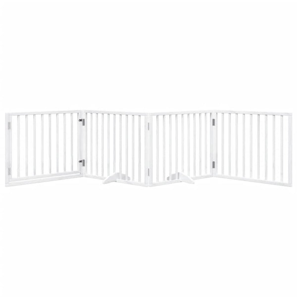 Faltbares Hundetor mit Tür, 320 cm, Weiß