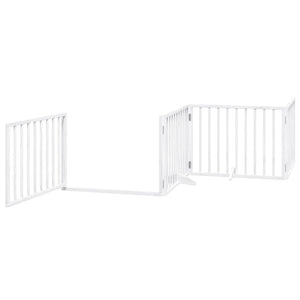 Faltbares Hundetor mit Tür, 320 cm, Weiß