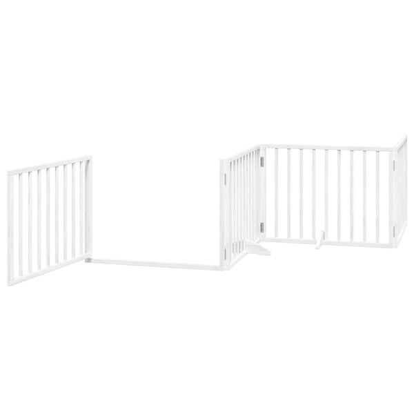 Faltbares Hundetor mit Tür, 320 cm, Weiß