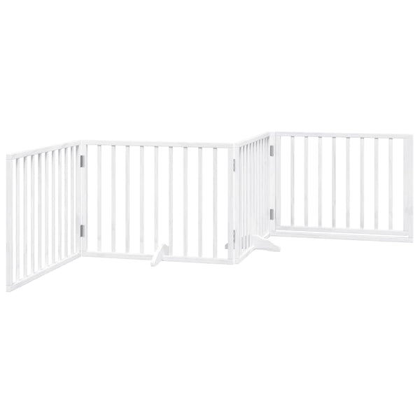 Faltbares Hundetor mit Tür, 320 cm, Weiß
