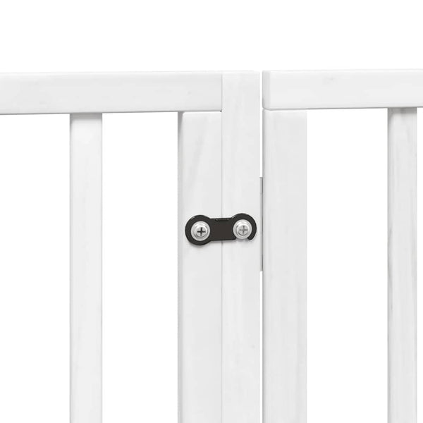 Faltbares Hundetor mit Tür, 320 cm, Weiß