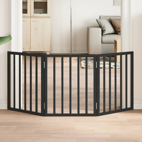 Faltbares Hundetor, 3-teilig, Schwarz, 150 cm