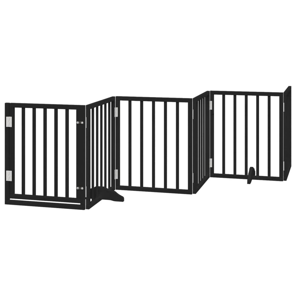 Faltbares Hundetor mit Tür, 300 cm, Schwarz