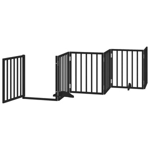 Faltbares Hundetor mit Tür, 300 cm, Schwarz