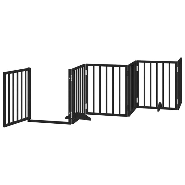 Faltbares Hundetor mit Tür, 300 cm, Schwarz