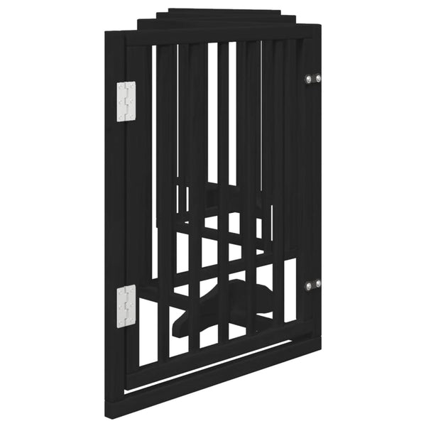 Faltbares Hundetor mit Tür, 300 cm, Schwarz