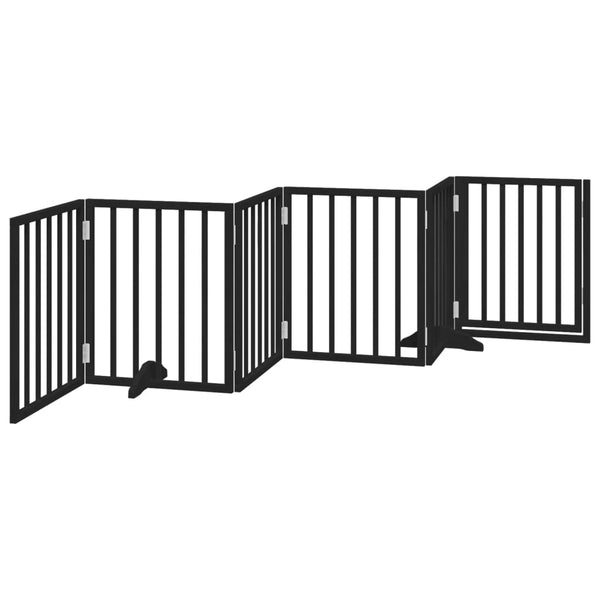 Faltbares Hundetor mit Tür, 300 cm, Schwarz