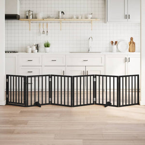 Faltbares Hundetor mit Tür, 300 cm, Schwarz