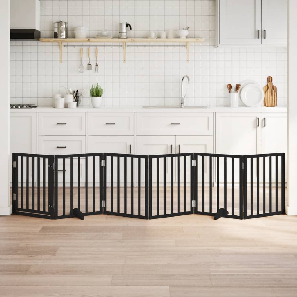 Faltbares Hundetor mit Tür, 300 cm, Schwarz