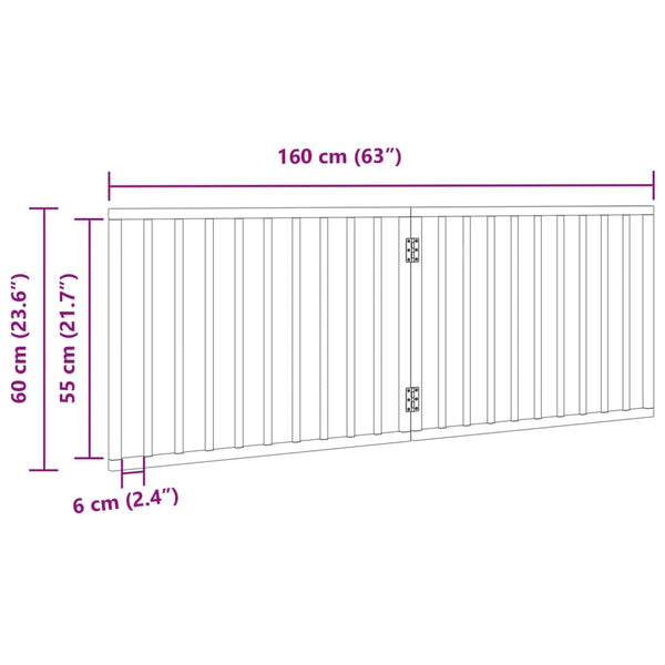 Faltbares Hundegitter, 2 Paneele, Schwarz, 160cm