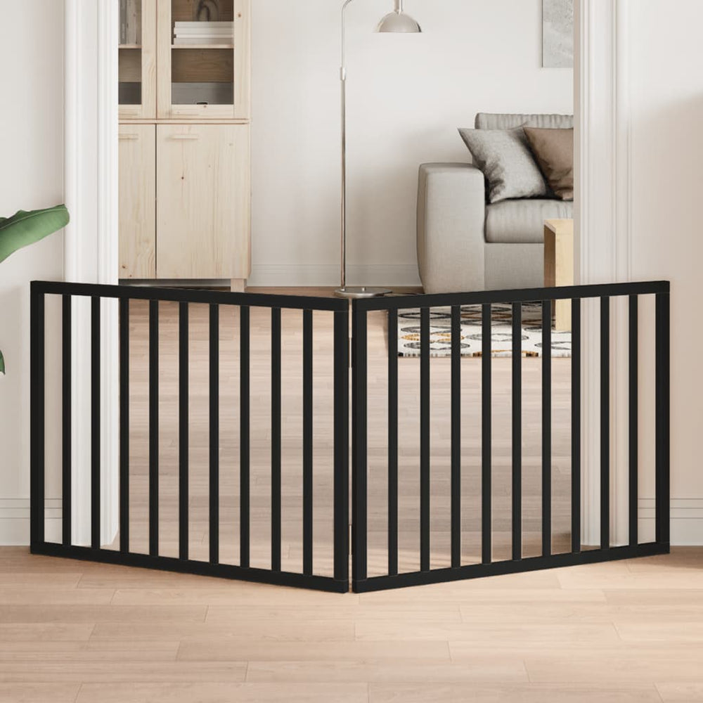 Faltbares Hundegitter, 2 Paneele, Schwarz, 160cm