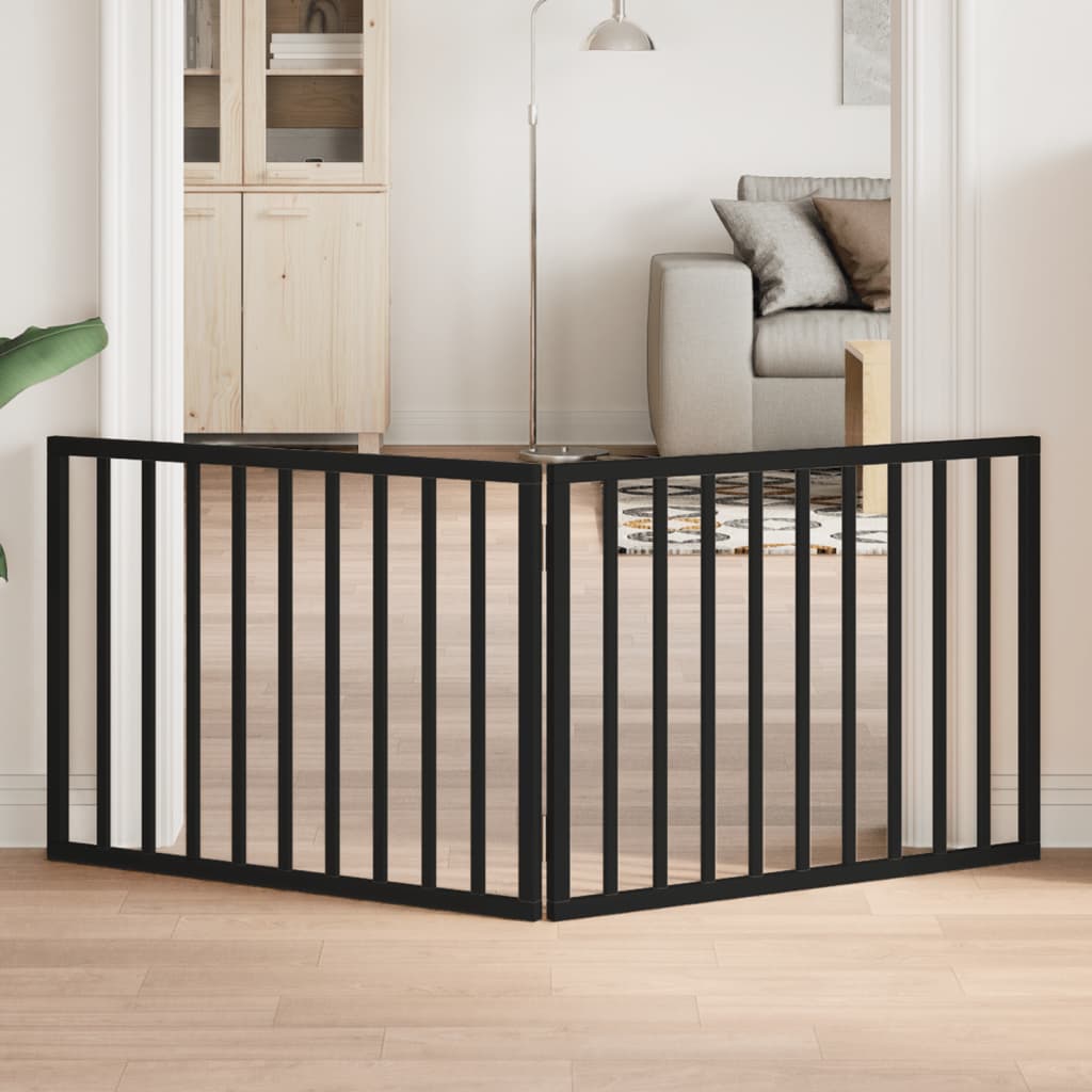 Faltbares Hundegitter, 2 Paneele, Schwarz, 160cm