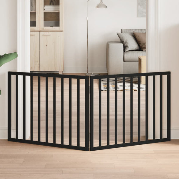 Faltbares Hundegitter, 2 Paneele, Schwarz, 160cm