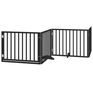 Faltbares Hundetor mit Tür, 320 cm, Schwarz