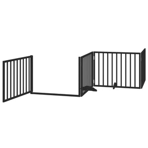 Faltbares Hundetor mit Tür, 320 cm, Schwarz