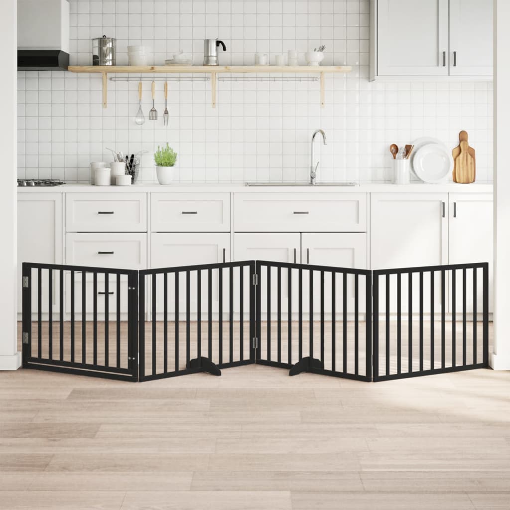 Faltbares Hundetor mit Tür, 320 cm, Schwarz