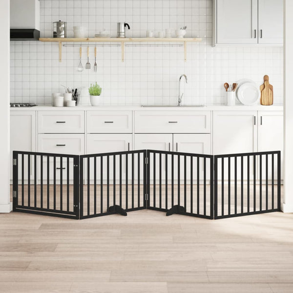 Faltbares Hundetor mit Tür, 320 cm, Schwarz