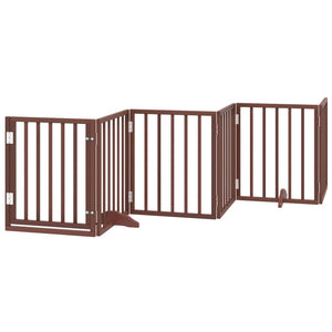 Faltbares Hundetor mit Tür, 300 cm, Braun