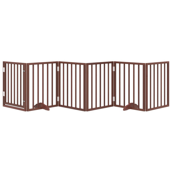 Faltbares Hundetor mit Tür, 300 cm, Braun