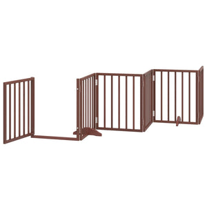 Faltbares Hundetor mit Tür, 300 cm, Braun