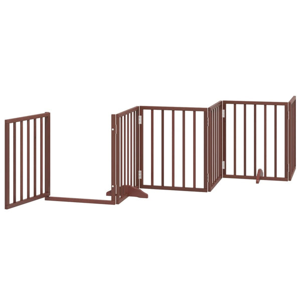 Faltbares Hundetor mit Tür, 300 cm, Braun