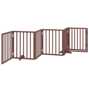 Faltbares Hundetor mit Tür, 300 cm, Braun