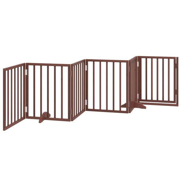 Faltbares Hundetor mit Tür, 300 cm, Braun