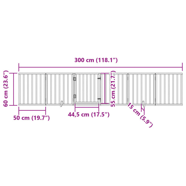 Faltbares Hundetor mit Tür, 300 cm, Braun