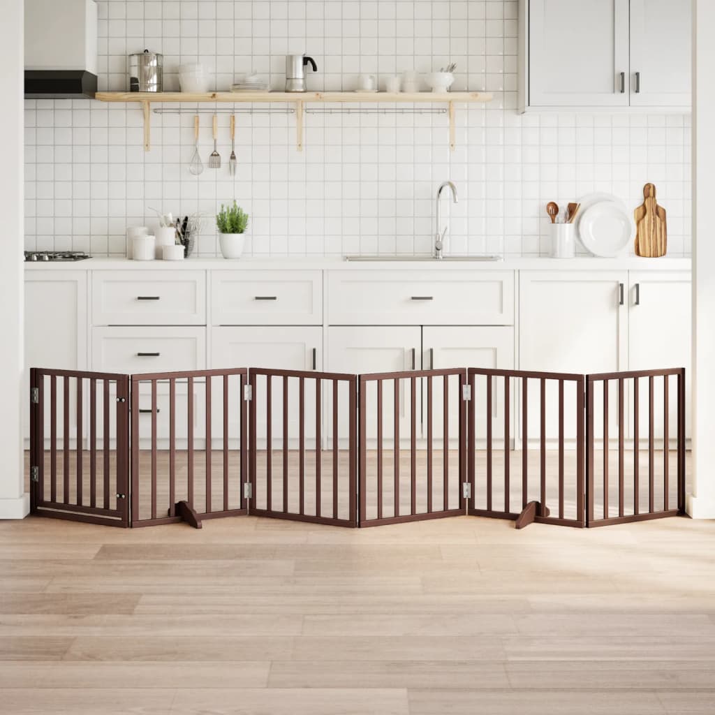 Faltbares Hundetor mit Tür, 300 cm, Braun