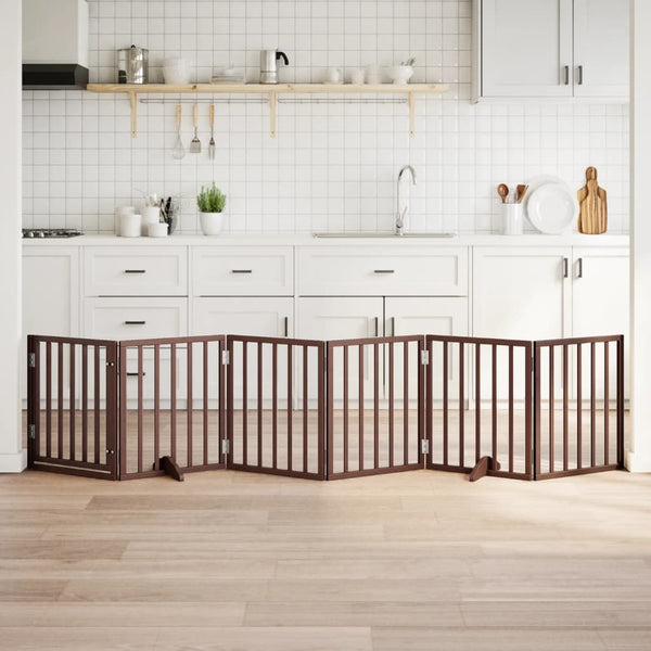 Faltbares Hundetor mit Tür, 300 cm, Braun